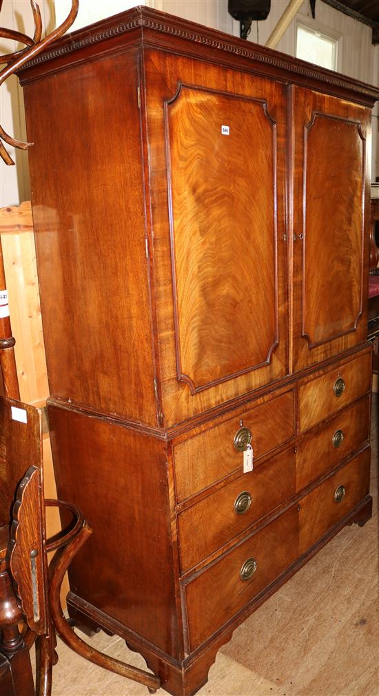 A George III mahogany linen press